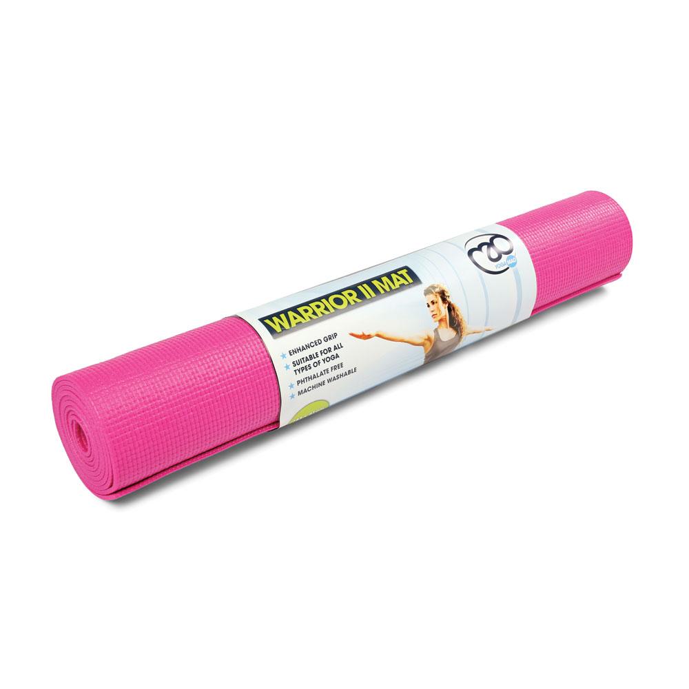 Fitness mad Warrior Yoga II Mat- 4mm Hot Pink