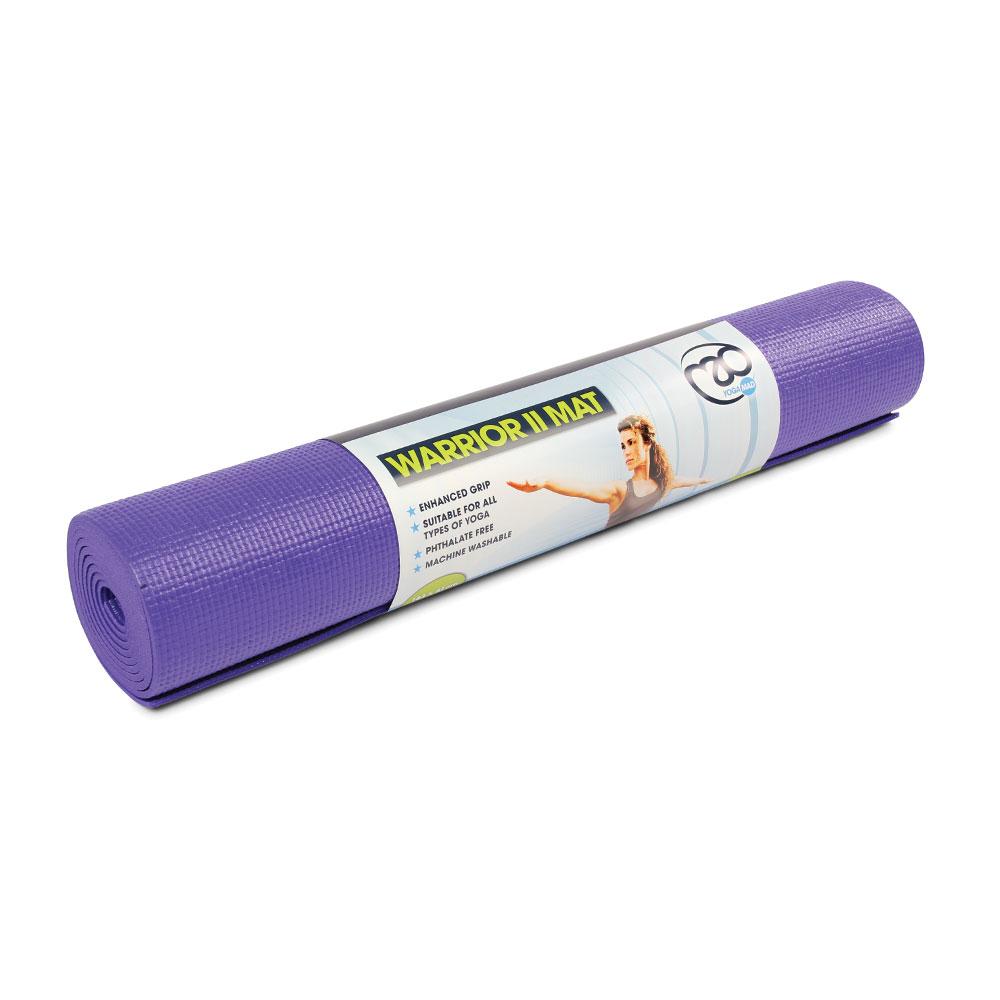 Fitness mad Warrior Yoga II Mat- 4mm Purple