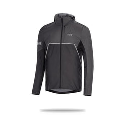 Gore Mens R7 Partial Gore-Tex Infinium Hooded Running Jacket S / Black/Grey
