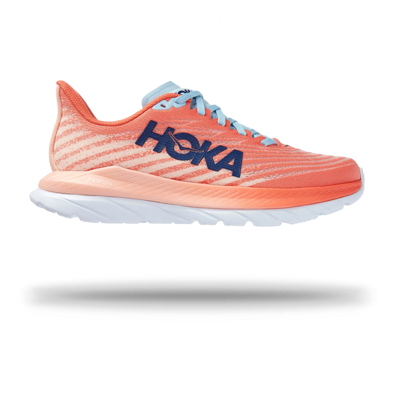 Hoka Womens Mach 5 Running Shoe Peach Parfait / 7.5