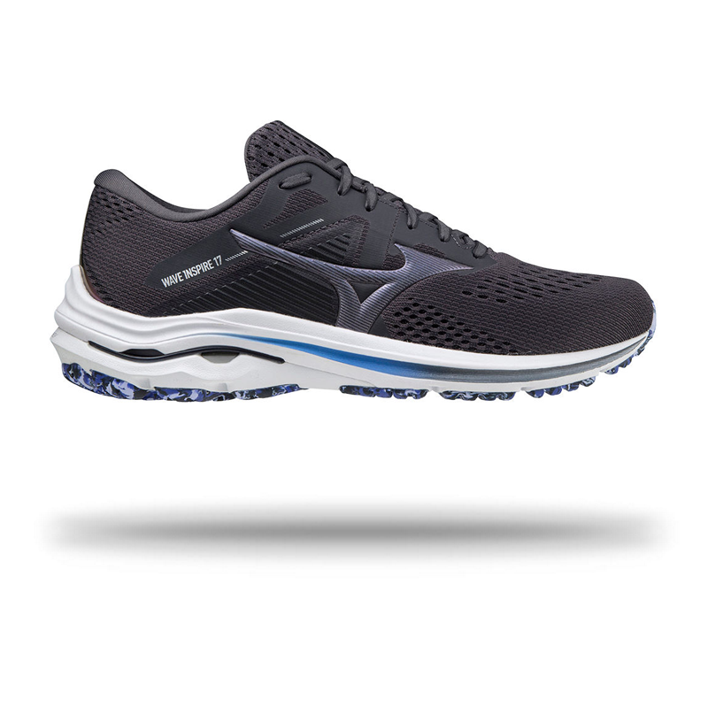 Mizuno Mens Wave Inspire 17 Running Shoe 7 / BPEARL / VIOLET BLUE