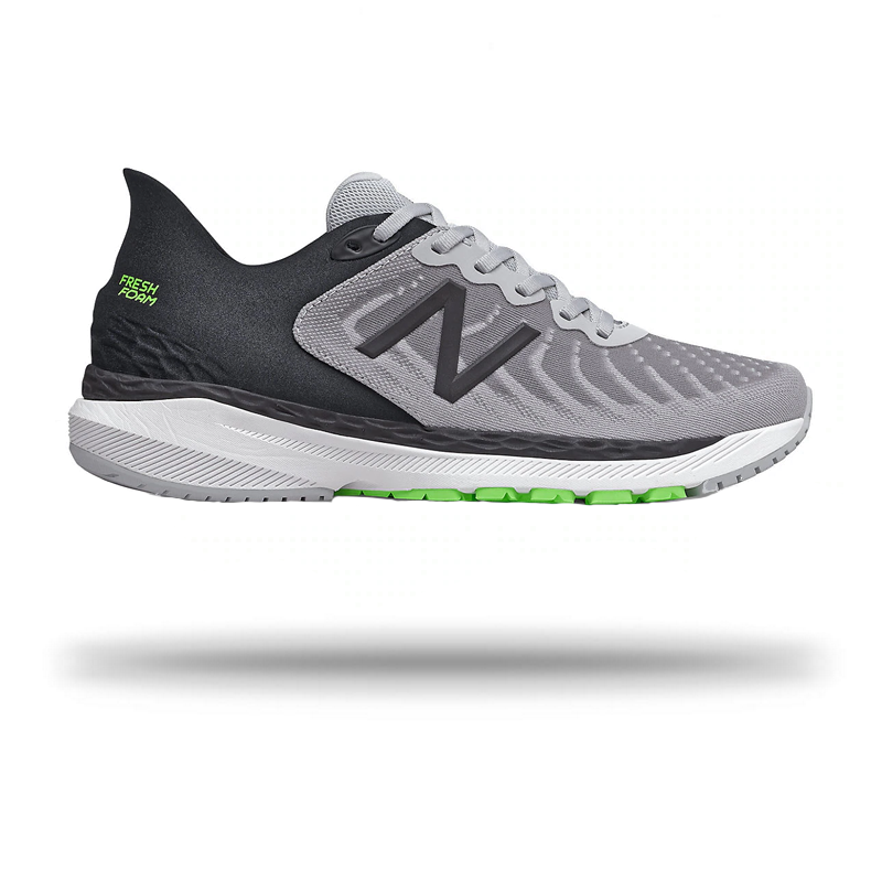 New Balance Mens 860 V11 Running Shoe Grey|Black|Lime / 7