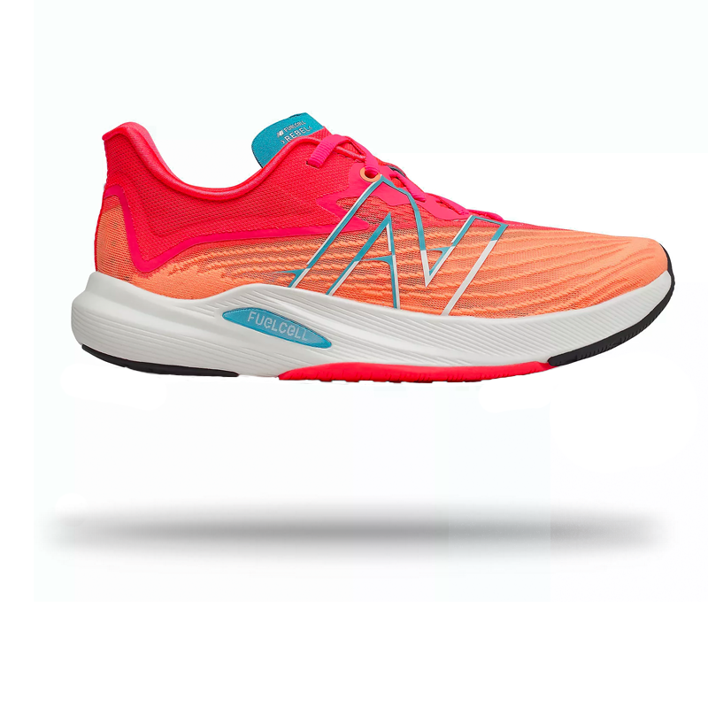 New Balance Womens FuelCell Rebel Running Shoe Citrus Punch/Vivid Coral / 5