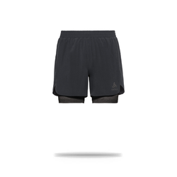 Odlo Mens 2-in-1 Millenium Linencool Pro Running Shorts S / Black|Black