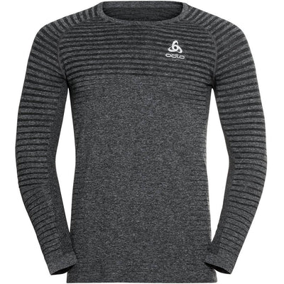 Odlo Men's Seamless Element Long-Sleeve Top Grey Melange / Small