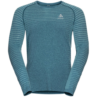 Odlo Men's Seamless Element Long-Sleeve Top Sea Melange / Small