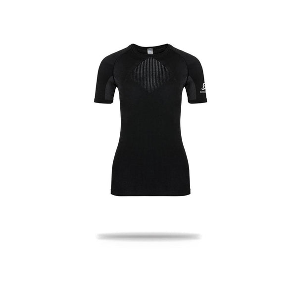 Odlo Womens Top Crew Neck S/S Sports Underwear Black / XS
