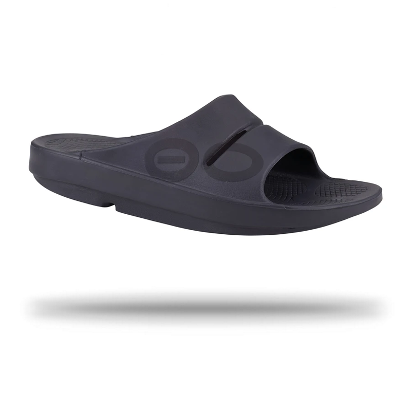 Oofos Unisex Ooahh Sport FlipFlop Matt Black / Mens 8