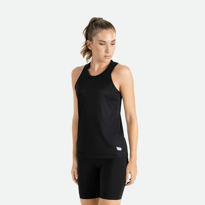 Pressio Womens Hapai Wide Back Singlet Black / XS