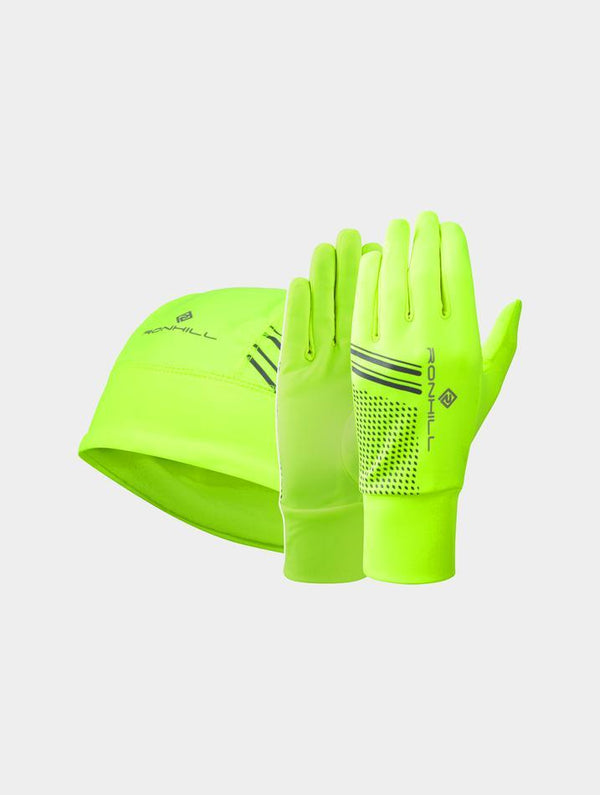 Ron Hill Beanie and Glove Set S/M / FLUO YELLOW/BLACK