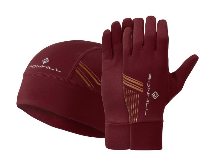 Ronhill Beanie and Glove Set S/M / Cabernet/Dune