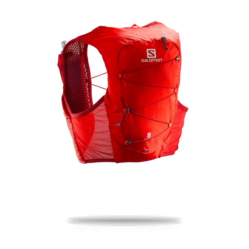 Salomon Active Skin 8 Set Running Backpack Valiant Poppy | Red Dahlia / XS