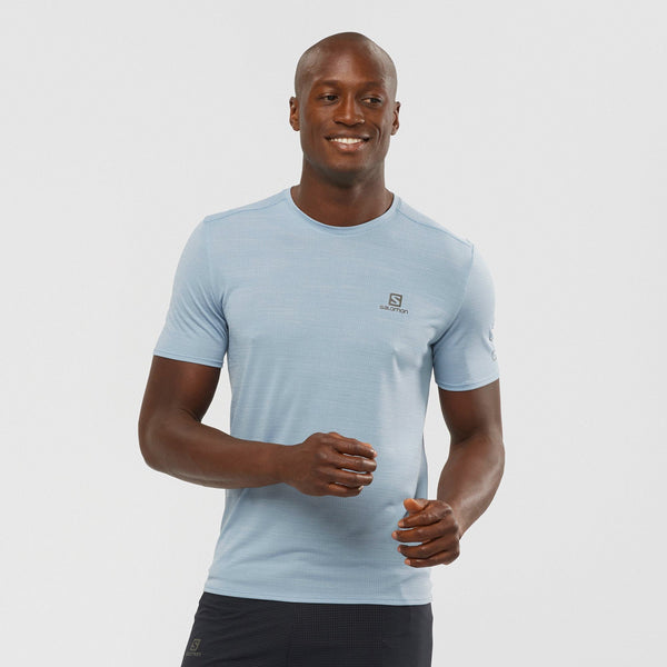 Salomon Mens XA Trail Tee Running Top Ashley blue / S