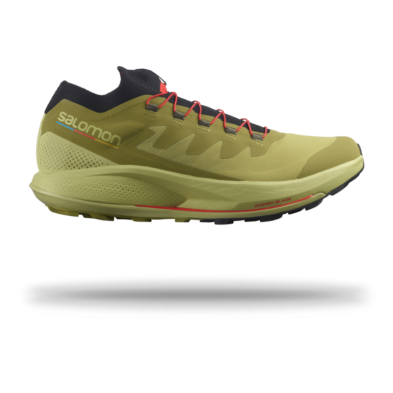 Salomon Mens Pulsar Trail/ Pro Running Shoe Green Moss/Black / 8