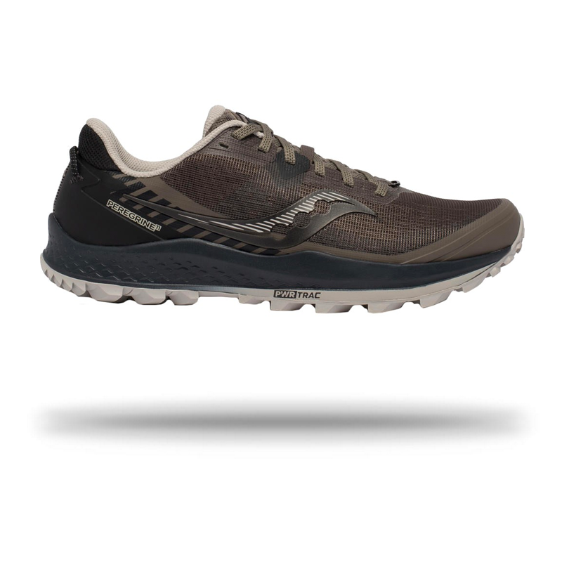 Saucony Mens Peregrine 11 Trail Running Shoe 8.5 / Gravel / Black